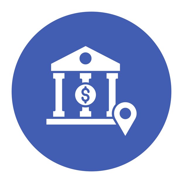 Ilustración vectorial de la ubicación del banco