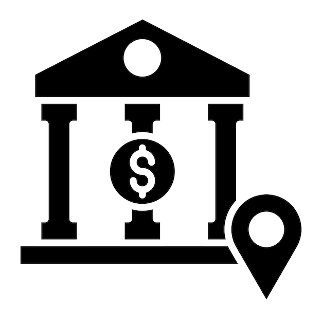 Ilustración vectorial de la ubicación del banco