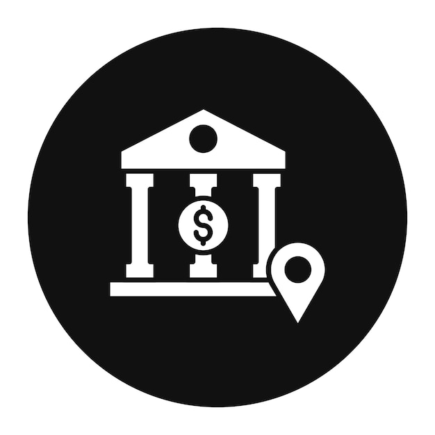 Ilustración vectorial de la ubicación del banco