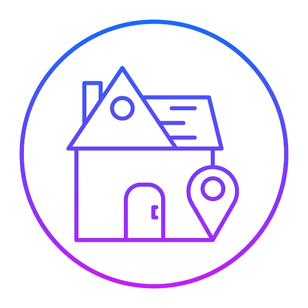 Ilustración vectorial de la ubicación de la casa