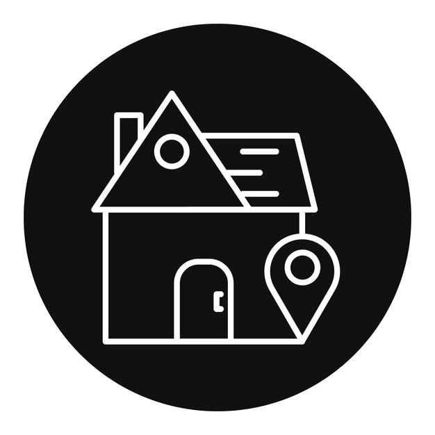 Ilustración vectorial de la ubicación de la casa
