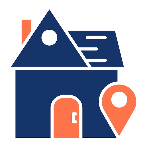 Ilustración vectorial de la ubicación de la casa