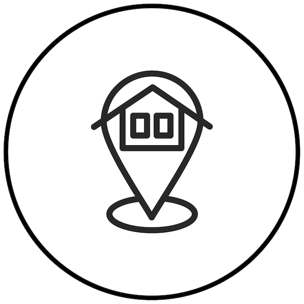 Ilustración vectorial de la ubicación de la casa