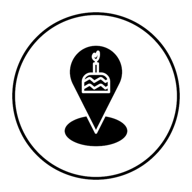 Ilustración vectorial de la ubicación del cumpleaños