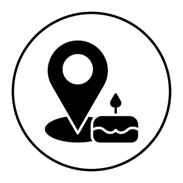 Ilustración vectorial de la ubicación del cumpleaños