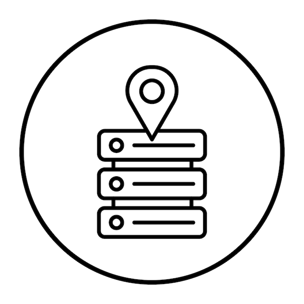 Ilustración vectorial de la ubicación del servidor
