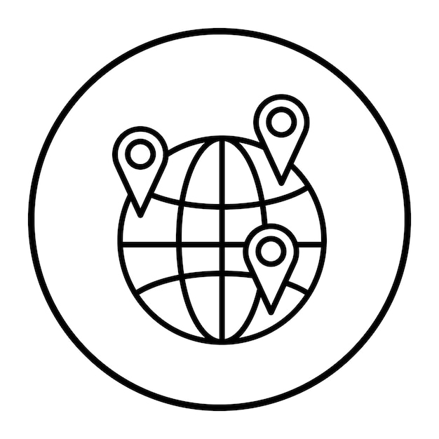 Ilustración vectorial de ubicación en todo el mundo