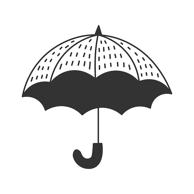 Ilustración vectorial de Umbrella Doodle abierto