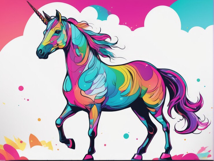 Vector ilustración vectorial de un unicornio