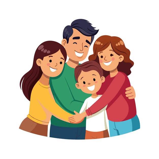Ilustración vectorial de la unión familiar y la paternidad