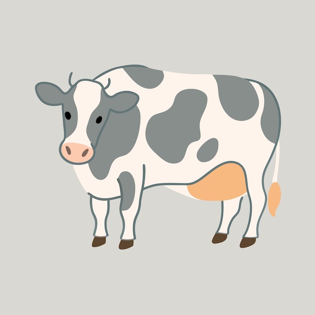 Ilustración vectorial de una vaca linda