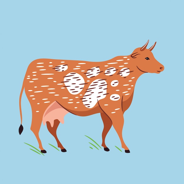 Vector ilustración vectorial de vaca.