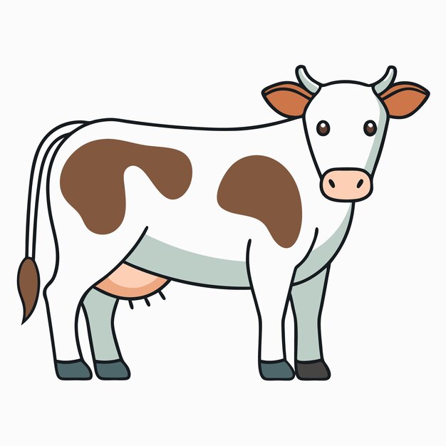 Ilustración vectorial de vacas de dibujos animados y estilo digital