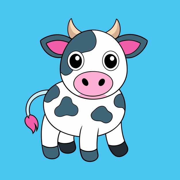 Ilustración vectorial de vacas Holstein Clipart de dibujos animados y diseño de arte de líneas Vector de vacas holstein