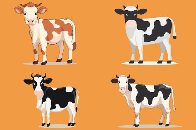 Vector ilustración vectorial de las vacas