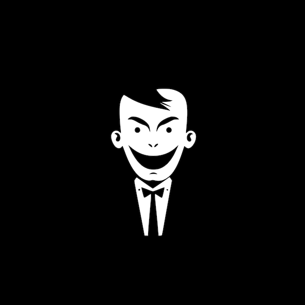 Ilustración vectorial de vampiro en blanco y negro