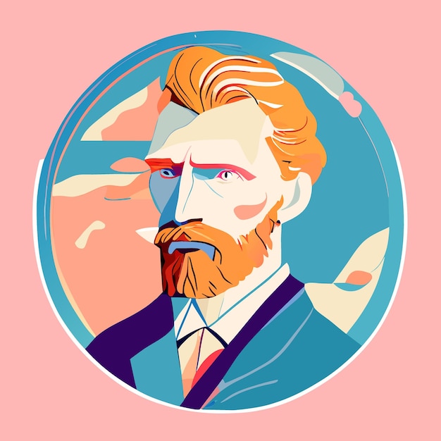 ilustración vectorial de van gogh plana