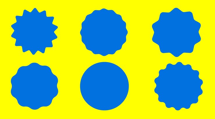Vector ilustración vectorial de varias formas de pegatinas