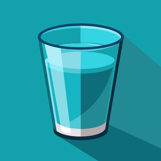 Vector ilustración vectorial de un vaso lleno de agua