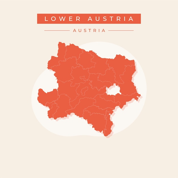 Ilustración vectorial del vector de la Baja Austria mapa de Austria