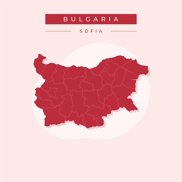 Ilustración vectorial del vector de Bulgaria en el mapa de Bulgaria