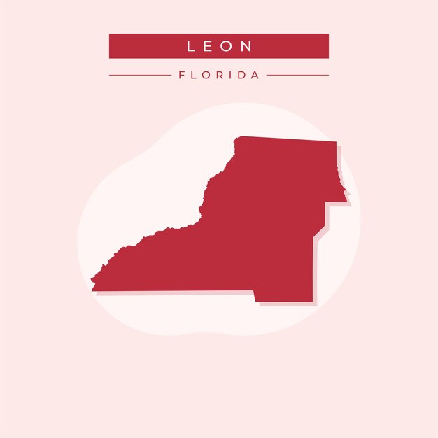 Ilustración vectorial del vector de Leon mapa de Florida