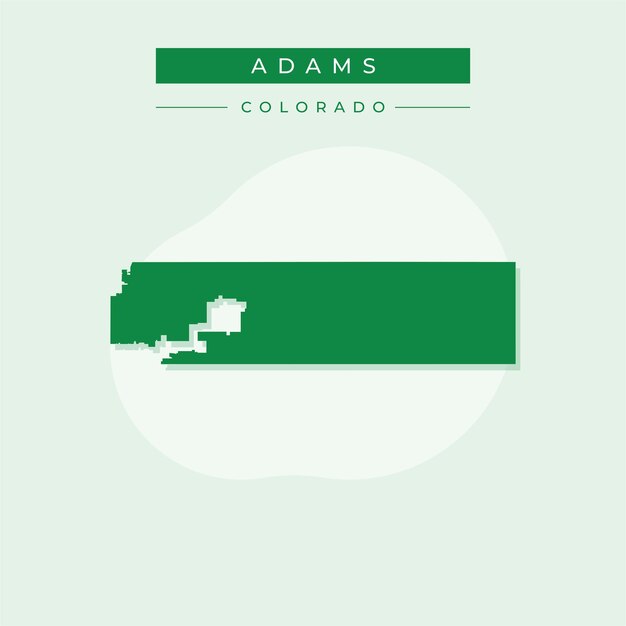 Vector ilustración vectorial del vector del mapa de adams en colorado