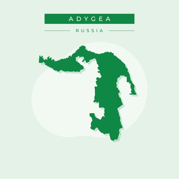 Ilustración vectorial del vector del mapa de Adygea de Rusia