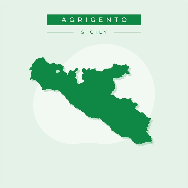 Ilustración vectorial del vector del mapa de Agrigento en Italia