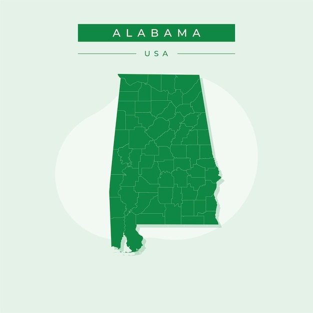 Ilustración vectorial del vector del mapa de Alabama