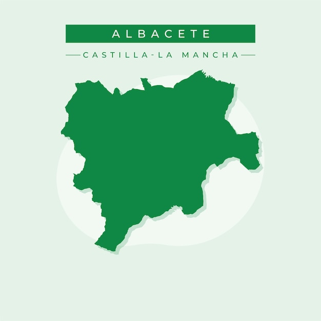 Vector ilustración vectorial del vector del mapa de albacete españa