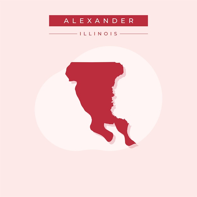 Ilustración vectorial del vector del mapa de Alexander en el estado de Illinois