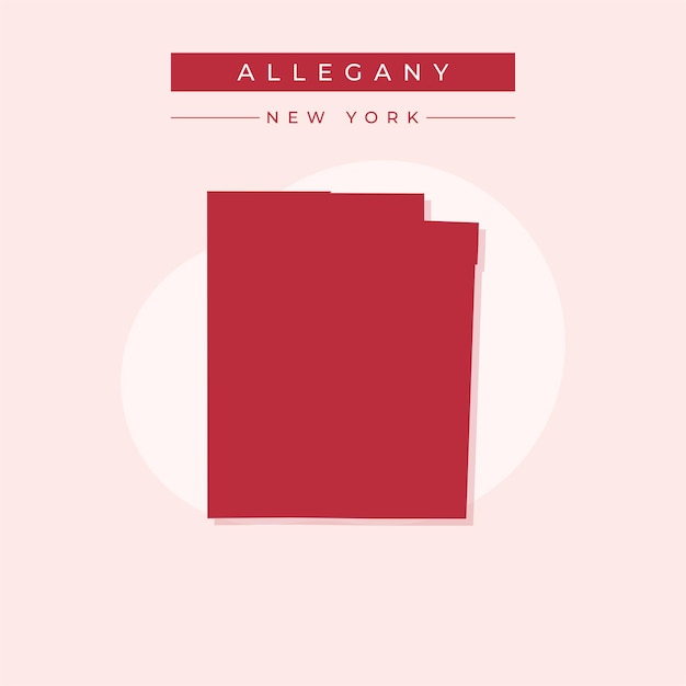 Ilustración vectorial del vector del mapa de Allegany en Nueva York