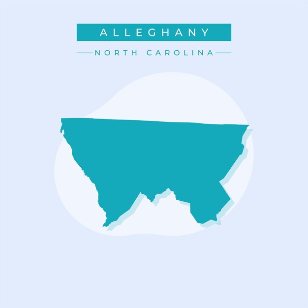 Ilustración vectorial del vector del mapa de Alleghany en Carolina del Norte