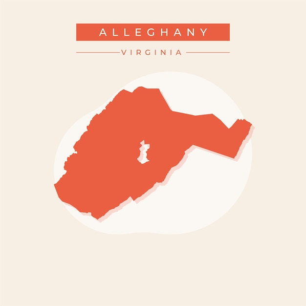 Ilustración vectorial del vector del mapa de Alleghany en Virginia