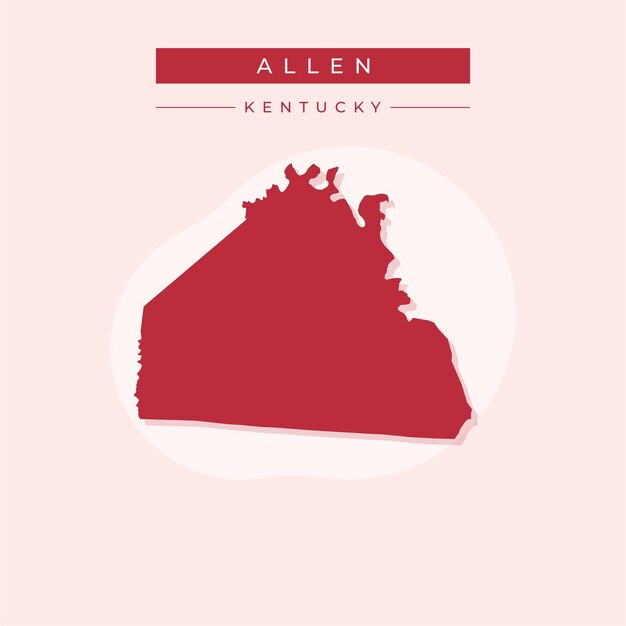 Ilustración vectorial del vector del mapa de Allen en el estado de Kentucky