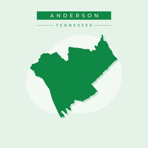 Ilustración vectorial del vector del mapa de Anderson en el estado de Tennessee