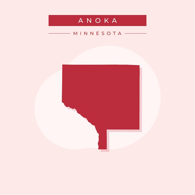 Ilustración vectorial del vector del mapa de Anoka en Minnesota