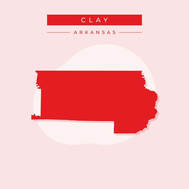 Ilustración vectorial del vector del mapa de arcilla de Arkansas