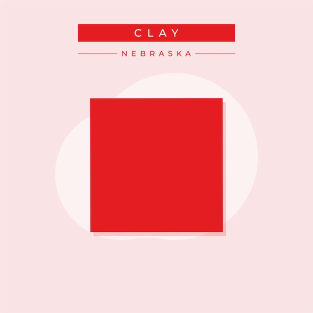 Ilustración vectorial del vector del mapa de arcilla de Nebraska
