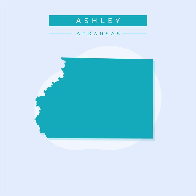 Ilustración vectorial del vector del mapa de ashley en el estado de arkansas