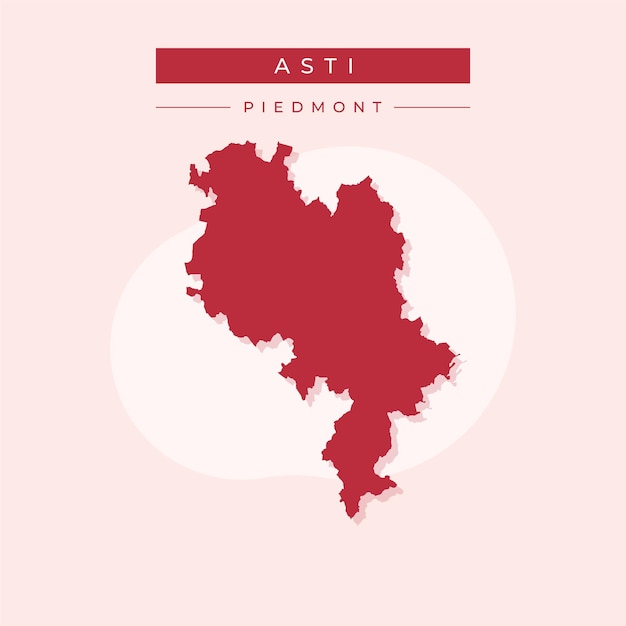 Ilustración vectorial del vector del mapa de Asti en Italia