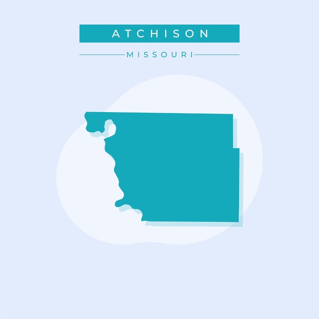 Ilustración vectorial del vector del mapa de Atchison en el estado de Missouri