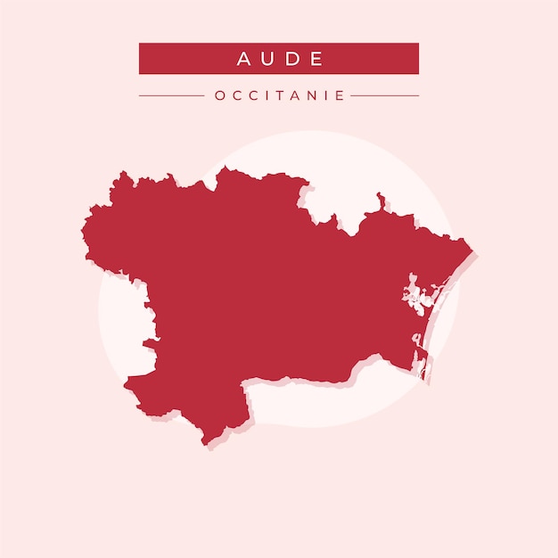 Ilustración vectorial del vector del mapa de Aude Francia