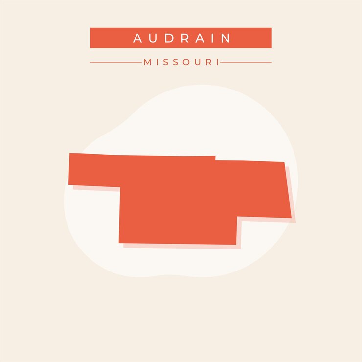 Vector ilustración vectorial del vector del mapa de audrain en el estado de missouri