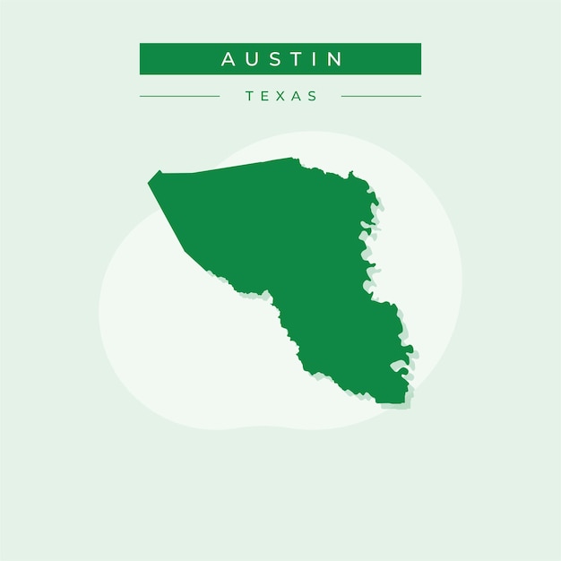 Ilustración vectorial del vector del mapa de Austin en Texas