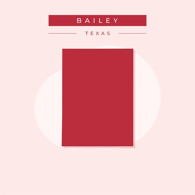 Ilustración vectorial del vector del mapa de Bailey en Texas
