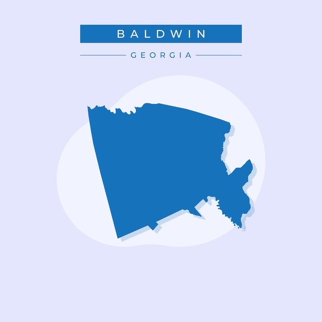 Ilustración vectorial del vector del mapa de Baldwin en Georgia