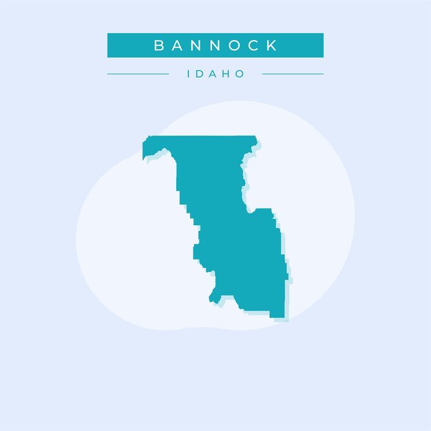 Ilustración vectorial del vector del mapa de Bannock en el estado de Idaho