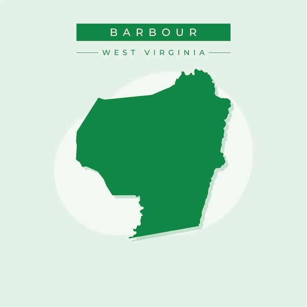 Ilustración vectorial del vector del mapa de Barbour en Virginia Occidental